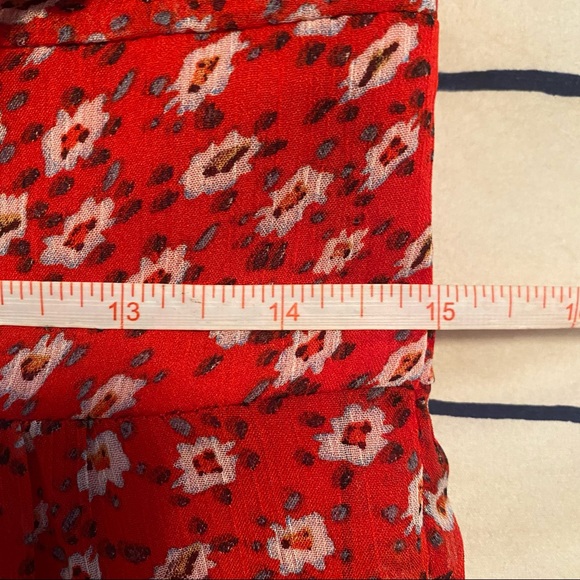NWT THEKORNER PARIS Red Ditsy Print Long Dress - Picture 11 of 12